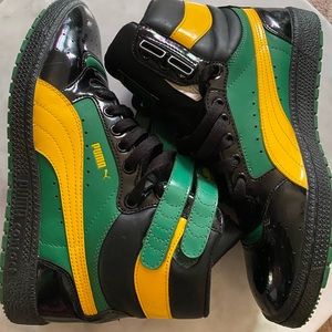 Puma Sky 11 HI PL black/amazon green/spectra yellow sneakers. -9W